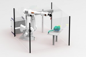 Roboter unterstützt Laserscanner